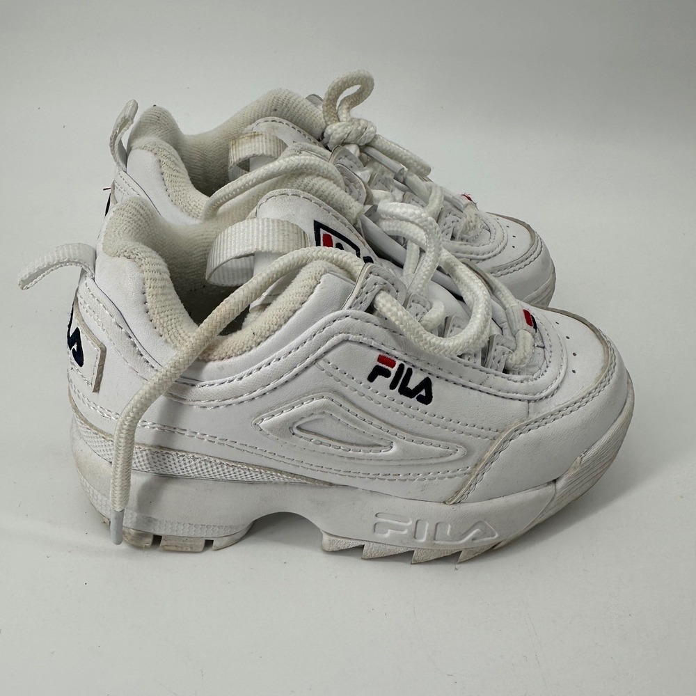 Fila Disruptor II Kids White Chunky Sneakers 7FM00038-125 Size 8 US Toddler